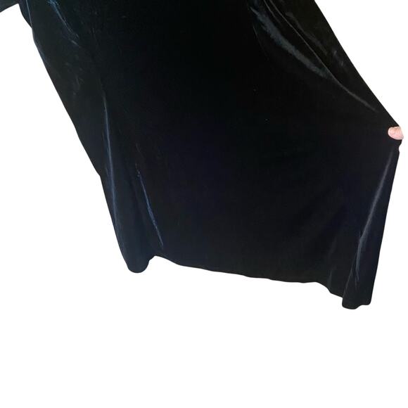 Lands end plus size Elegant Black Velvet Dress 2X witchy moody goth whimsigoth - Picture 5 of 7